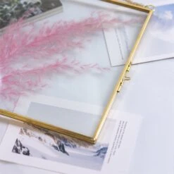 Handmade Large Wall Hanging Brass Glass Artwork Certificate Photo Picture Display Floating Frame -Terrarium Plant Hub 20190227115 7