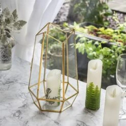 NCYP Hanging Geometric Glass Lamp Candle Holderwith Swing Lid Top Hallow Open For Wedding -Terrarium Plant Hub 20190315003 4