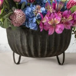 Metal Vintage Wide 3 Lengs Rustic French Urn Planter Pot For Floral Arrangement Centerpiece -Terrarium Plant Hub 20190516007 6