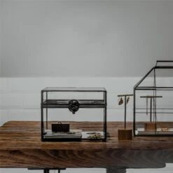 Small Vintage Rectangle Glass Jewelry Storage Card Box With Lock For Card Storage Jewelry Display -Terrarium Plant Hub 20190717001 7
