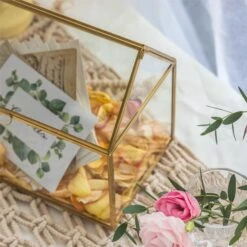 Geometric Glass Card Box Terrarium Rose Gold Handmade Pure Copper House Shape For Wedding Receiption -Terrarium Plant Hub 20190905001 7