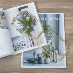 Wall Hanging Long Octagon Herbarium Brass Glass Frame For Pressed Flowers Dried Floating Frame 32 Wall Hanging Long Octagon Herbarium Brass Glass Frame For Pressed Flowers Dried Floating Frame -Terrarium Plant Hub 20190905003 3