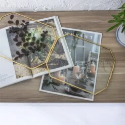 Wall Hanging Long Octagon Herbarium Brass Glass Frame For Pressed Flowers Dried Floating Frame 39 Wall Hanging Long Octagon Herbarium Brass Glass Frame For Pressed Flowers Dried Floating Frame -Terrarium Plant Hub 20190905004 4