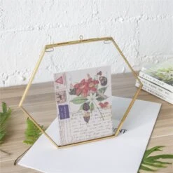 Hanging Hexagon Herbarium Brass Glass Frame For Pressed Flowers Dried Flowers Floating Frame -Terrarium Plant Hub 20190905005 6