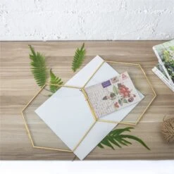 Hanging Hexagon Herbarium Brass Glass Frame For Pressed Flowers Dried Flowers Floating Frame -Terrarium Plant Hub 20190905005 7