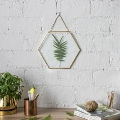 Hanging Hexagon Herbarium Brass Glass Frame For Pressed Flowers Dried Flowers Floating Frame -Terrarium Plant Hub 20190905006 8