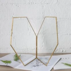 Hanging Hexagon Herbarium Brass Glass Frame For Pressed Flowers Dried Flowers Floating Frame -Terrarium Plant Hub 20190905007 2
