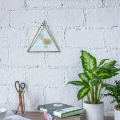 Hanging Triangle Herbarium Brass Glass Frame For Pressed Flowers Dried Flowers Poster -Terrarium Plant Hub 20190905009 3