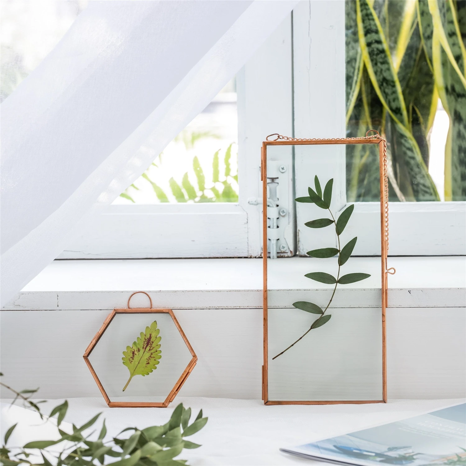 Hanging 4x9 Inches Pink Long Herbarium Pure Copper Glass Frame For Pressed Flowers Dried Flowers 10 Hanging 4x9 Inches Pink Long Herbarium Pure Copper Glass Frame For Pressed Flowers Dried Flowers - Image 8