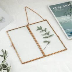 Hanging 4x9 Inches Pink Long Herbarium Pure Copper Glass Frame For Pressed Flowers Dried Flowers 13 Hanging 4x9 Inches Pink Long Herbarium Pure Copper Glass Frame For Pressed Flowers Dried Flowers -Terrarium Plant Hub 20190905011 8
