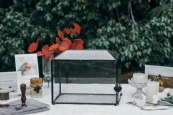 Back Standard/Large Geometric Glass Card Box Terrarium With Slot, Heart Lock, Foot, Handmade Brass For Wedding Receiption Wishwell Keepsake -Terrarium Plant Hub 20200117001 1