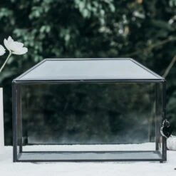 Back Standard/Large Geometric Glass Card Box Terrarium With Slot, Heart Lock, Foot, Handmade Brass For Wedding Receiption Wishwell Keepsake -Terrarium Plant Hub 20200907001 1