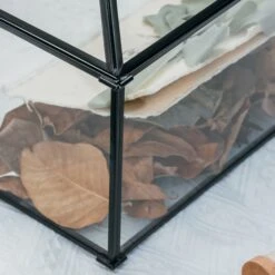 Back Standard/Large Geometric Glass Card Box Terrarium With Slot, Heart Lock, Foot, Handmade Brass For Wedding Receiption Wishwell Keepsake -Terrarium Plant Hub 20200907001 6