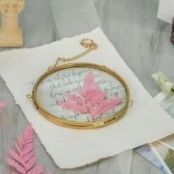 NCYP Wall Hanging Round 5" 4.3" Herbarium Brass Glass Frame For Pressed Flowers, Dried Flowers, Poster, Double Glass, Floating Frame -Terrarium Plant Hub 20210522001 6