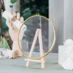 NCYP Wall Hanging Round 5" 4.3" Herbarium Brass Glass Frame For Pressed Flowers, Dried Flowers, Poster, Double Glass, Floating Frame -Terrarium Plant Hub 20210522003 3