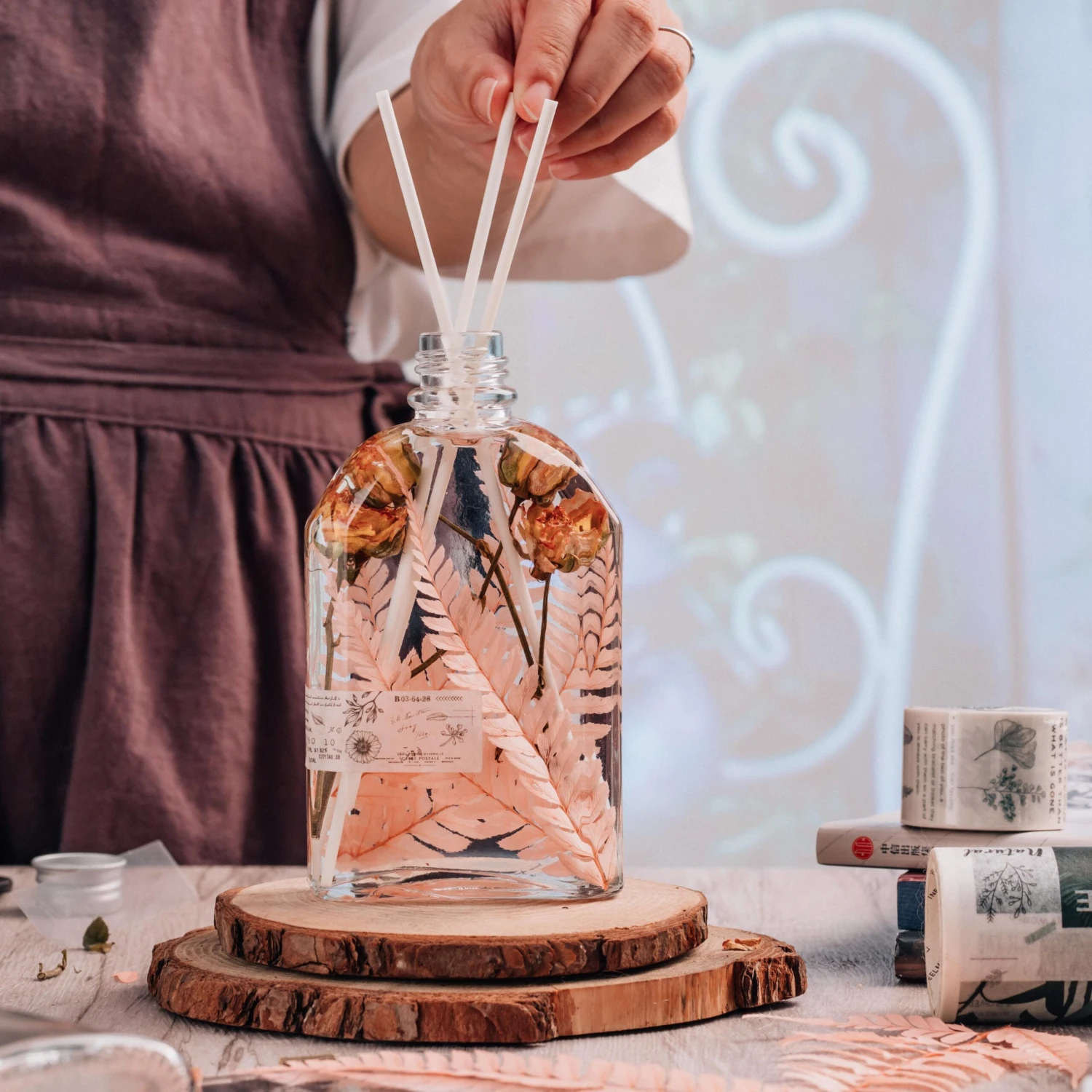 Preserved Pressed Flower Large Fern Branch Parathelypteris Glanduligera, Orange, 5 Pcs, 55cm Long, 35cm Width, DIY Material 6 Preserved Pressed Flower Large Fern Branch Parathelypteris Glanduligera, Orange, 5 Pcs, 55cm Long, 35cm Width, DIY Material - Image 4