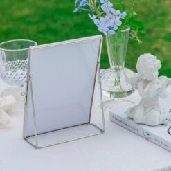 Silver Brass Tabletop Vintage Frame Geometric Ornament Plant Specimen Clip Modern Decor Card Holder 5X7" Reception 40 Silver Brass Tabletop Vintage Frame Geometric Ornament Plant Specimen Clip Modern Decor Card Holder 5X7" Reception -Terrarium Plant Hub 20221229004 14