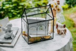 Vintage House Glass Geometric Terrarium Card Box Black -Terrarium Plant Hub 20230329020 6