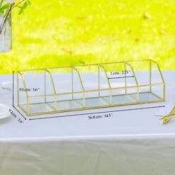 Glass Gold Tea Bag Box, 5 Compartments Box, Tea Lovers Gift Box, Tea Organizer, Christmas Gift -Terrarium Plant Hub 20250726112 1 1