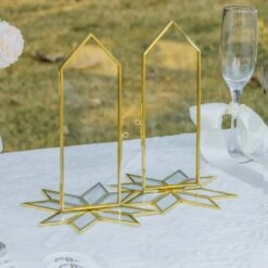 Geometric Gardenia Garden Gold Glass And Brass Wedding Table Number Holder, Pressed Flower Frame 37 Geometric Gardenia Garden Gold Glass And Brass Wedding Table Number Holder, Pressed Flower Frame -Terrarium Plant Hub 290A0385