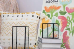 Short Handmade Black Glass Candle Holder, Square, 3.9" -Terrarium Plant Hub 290A0961