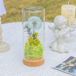Sky Blue Presered Dandelion Set 3 Pcs Dried Flowers, DIY Material For Bouquet -Terrarium Plant Hub 290A2194