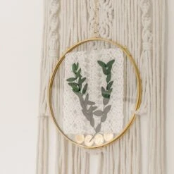 Wall Hanging Round 8" Herbarium Brass Glass Frame For Thick Pressed Flowers, Dried Flowers, Poster, Coin, Double Glass, Floating Frame -Terrarium Plant Hub 290A2543