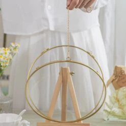 Wall Hanging Round 8" Herbarium Brass Glass Frame For Thick Pressed Flowers, Dried Flowers, Poster, Coin, Double Glass, Floating Frame -Terrarium Plant Hub 290A2667