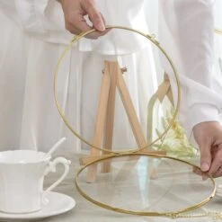 Wall Hanging Round 8" Herbarium Brass Glass Frame For Thick Pressed Flowers, Dried Flowers, Poster, Coin, Double Glass, Floating Frame -Terrarium Plant Hub 290A2688