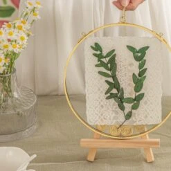 Wall Hanging Round 8" Herbarium Brass Glass Frame For Thick Pressed Flowers, Dried Flowers, Poster, Coin, Double Glass, Floating Frame -Terrarium Plant Hub 290A2764