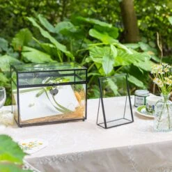 Modern Black Table Number Holder, 5X7'' Photo Picture Frame, For Outdoor Garden Wedding, Bridal Shower -Terrarium Plant Hub 290A3042
