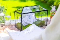 12.6"Handmade Black Wedding Card Box With Slot And Lock, Size Large, For Reception -Terrarium Plant Hub 290A5989