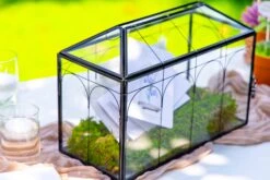 12.6"Handmade Black Wedding Card Box With Slot And Lock, Size Large, For Reception -Terrarium Plant Hub 290A6032