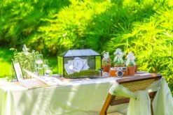 12.6"Handmade Black Wedding Card Box With Slot And Lock, Size Large, For Reception -Terrarium Plant Hub 290A6071