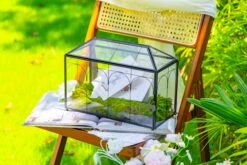 12.6"Handmade Black Wedding Card Box With Slot And Lock, Size Large, For Reception -Terrarium Plant Hub 290A6105