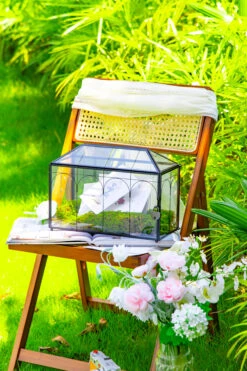 12.6"Handmade Black Wedding Card Box With Slot And Lock, Size Large, For Reception -Terrarium Plant Hub 290A6129