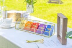 Glass Gold Tea Bag Box, 5 Compartments Box, Tea Lovers Gift Box, Tea Organizer, Christmas Gift -Terrarium Plant Hub 290A6253 cf28ecaf 0c24 43db b87a 909e4df9574c