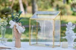 NCYP Wedding Card Box With Slot And Lock - 9.5x4.5x11.8 Inches - Gold Glass Envelope Donation Box For Birthday Party Reception - Vintage Centerpiece, Decoration (Glass Box Only) -Terrarium Plant Hub 290A6729 4bad69e3 3718 4453 8e88 3ba08c6657e1