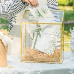 NCYP Wedding Card Box With Slot And Lock - 9.5x4.5x11.8 Inches - Gold Glass Envelope Donation Box For Birthday Party Reception - Vintage Centerpiece, Decoration (Glass Box Only) -Terrarium Plant Hub 290A6920 a566b099 e2ae 43a8 814c 21d9e785d3f0