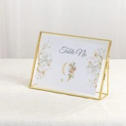 Gold Table Number Holder, 8''x6'' Wedding Photo Picture Frame, For Outdoor Garden Wedding, Bridal Shower -Terrarium Plant Hub 290A7372 d2456d4b 7b6d 40c9 aa57 cddcc96f9bb6