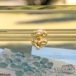 Handmade Vintage Geometric Glass Card Box Organizer Terrarium With Latch For Wedding Reception -Terrarium Plant Hub 290A9036