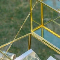 Handmade Vintage Geometric Glass Card Box Organizer Terrarium With Latch For Wedding Reception -Terrarium Plant Hub 290A9068