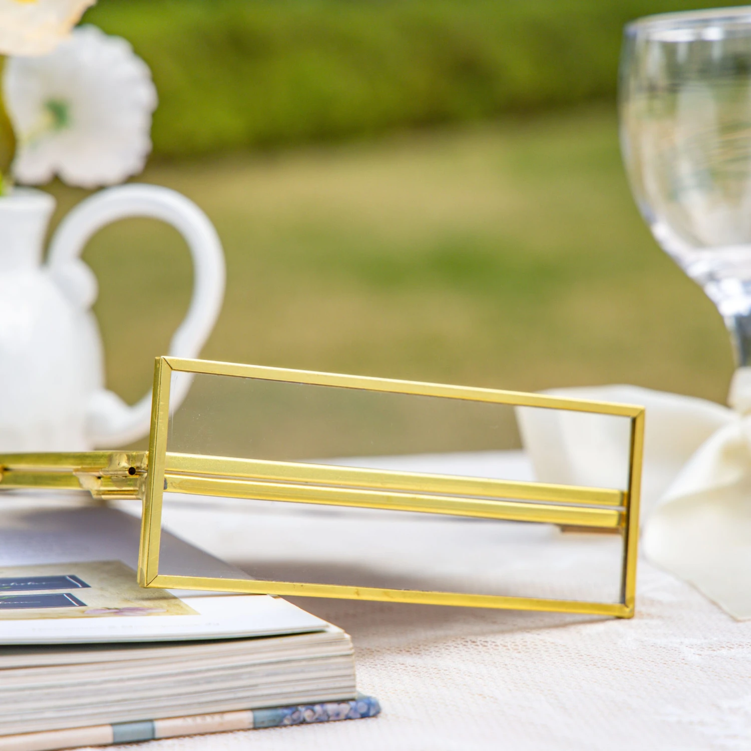 5x7'' Arched Brass And Double Glass Frame, For Pressed Flowers, Table Number Holder 17 5x7'' Arched Brass And Double Glass Frame, For Pressed Flowers, Table Number Holder - Image 15