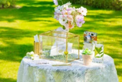 10.2" Handmade Victorian Church Gold Wedding Card Box With Slot And Lock 28 10.2" Handmade Victorian Church Gold Wedding Card Box With Slot And Lock -Terrarium Plant Hub 290A9161