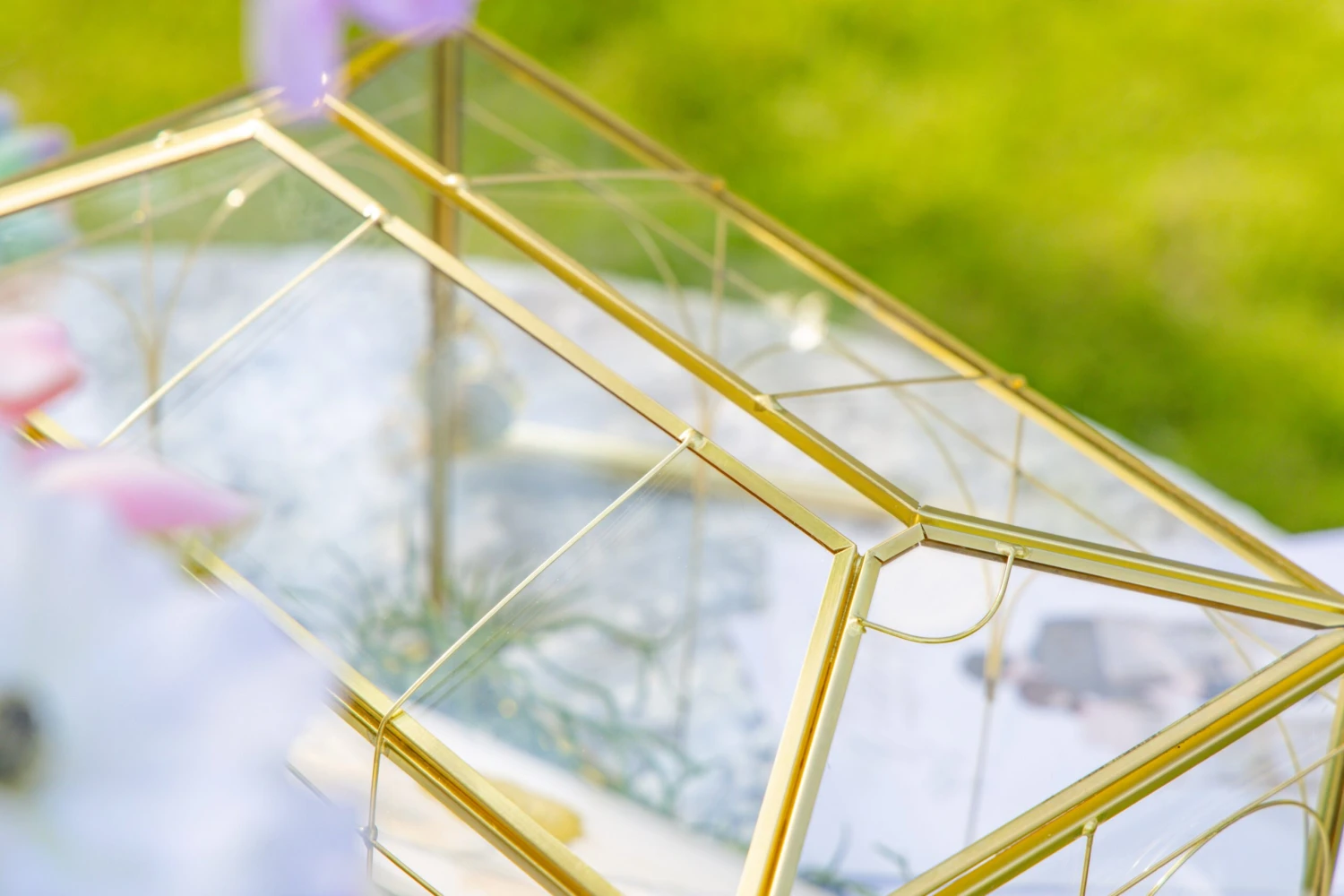 10.2" Handmade Victorian Church Gold Wedding Card Box With Slot And Lock 11 10.2" Handmade Victorian Church Gold Wedding Card Box With Slot And Lock - Image 9