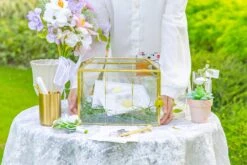 10.2" Handmade Victorian Church Gold Wedding Card Box With Slot And Lock 35 10.2" Handmade Victorian Church Gold Wedding Card Box With Slot And Lock -Terrarium Plant Hub 290A9195