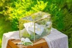 10.2" Handmade Victorian Church Gold Wedding Card Box With Slot And Lock 39 10.2" Handmade Victorian Church Gold Wedding Card Box With Slot And Lock -Terrarium Plant Hub 290A9212