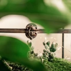 Black Geometric Glass Card Box Terrarium Foot Latch Handmade Rectangular For Wedding Receiption Wishwell Keepsake -Terrarium Plant Hub 5171