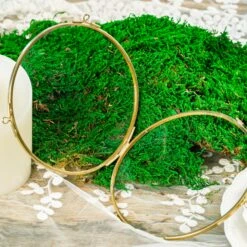 NCYP Wall Hanging Round 5" 4.3" Herbarium Brass Glass Frame For Pressed Flowers, Dried Flowers, Poster, Double Glass, Floating Frame -Terrarium Plant Hub 5703