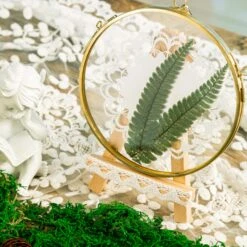 NCYP Wall Hanging Round 5" 4.3" Herbarium Brass Glass Frame For Pressed Flowers, Dried Flowers, Poster, Double Glass, Floating Frame -Terrarium Plant Hub 5789